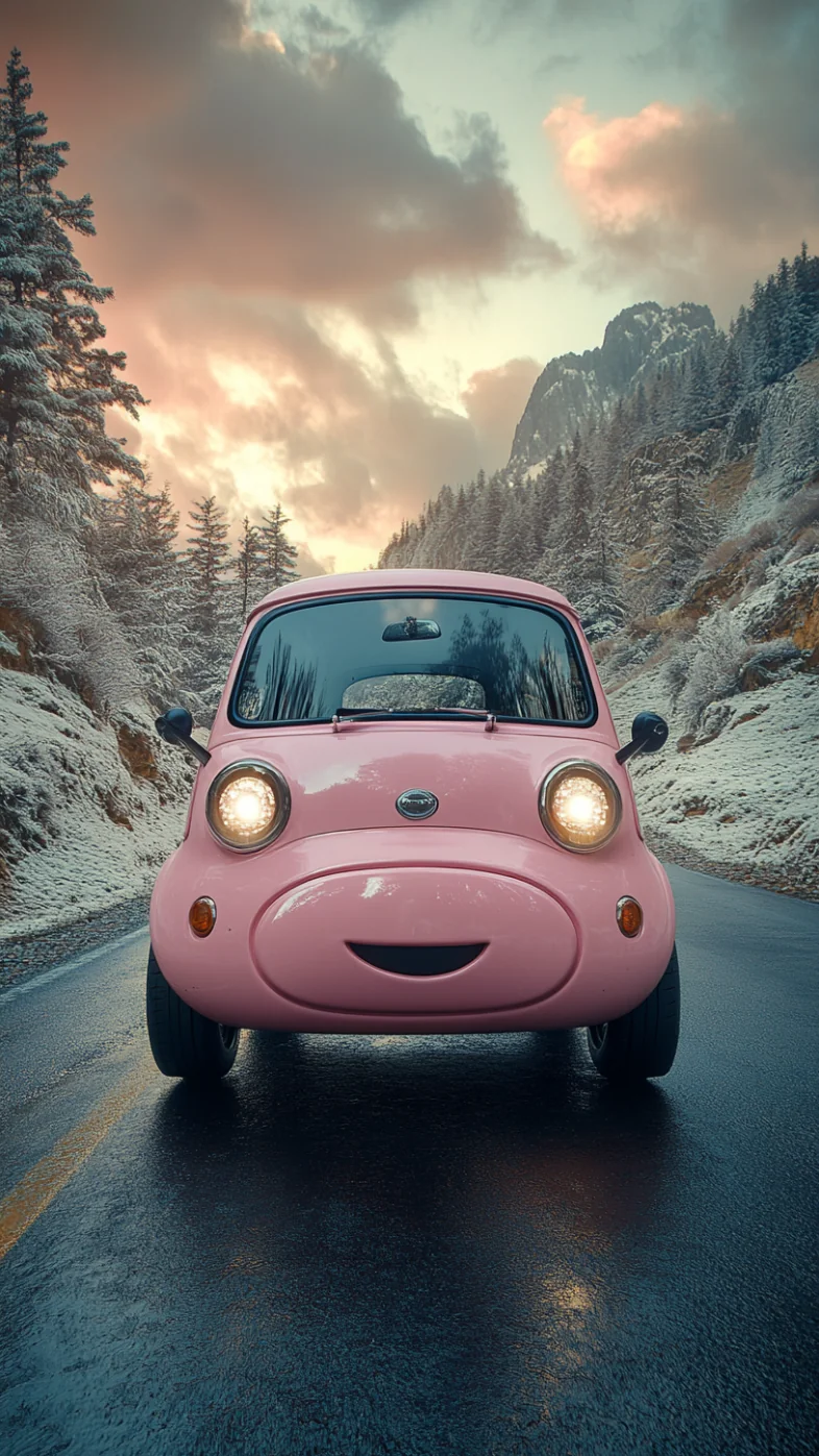 cute compact car wallpaper