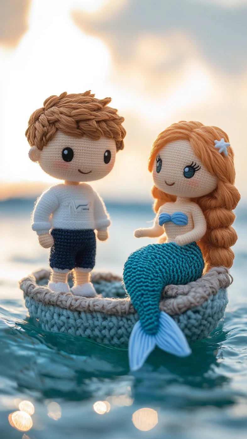 cute knitted doll boy wallpaper