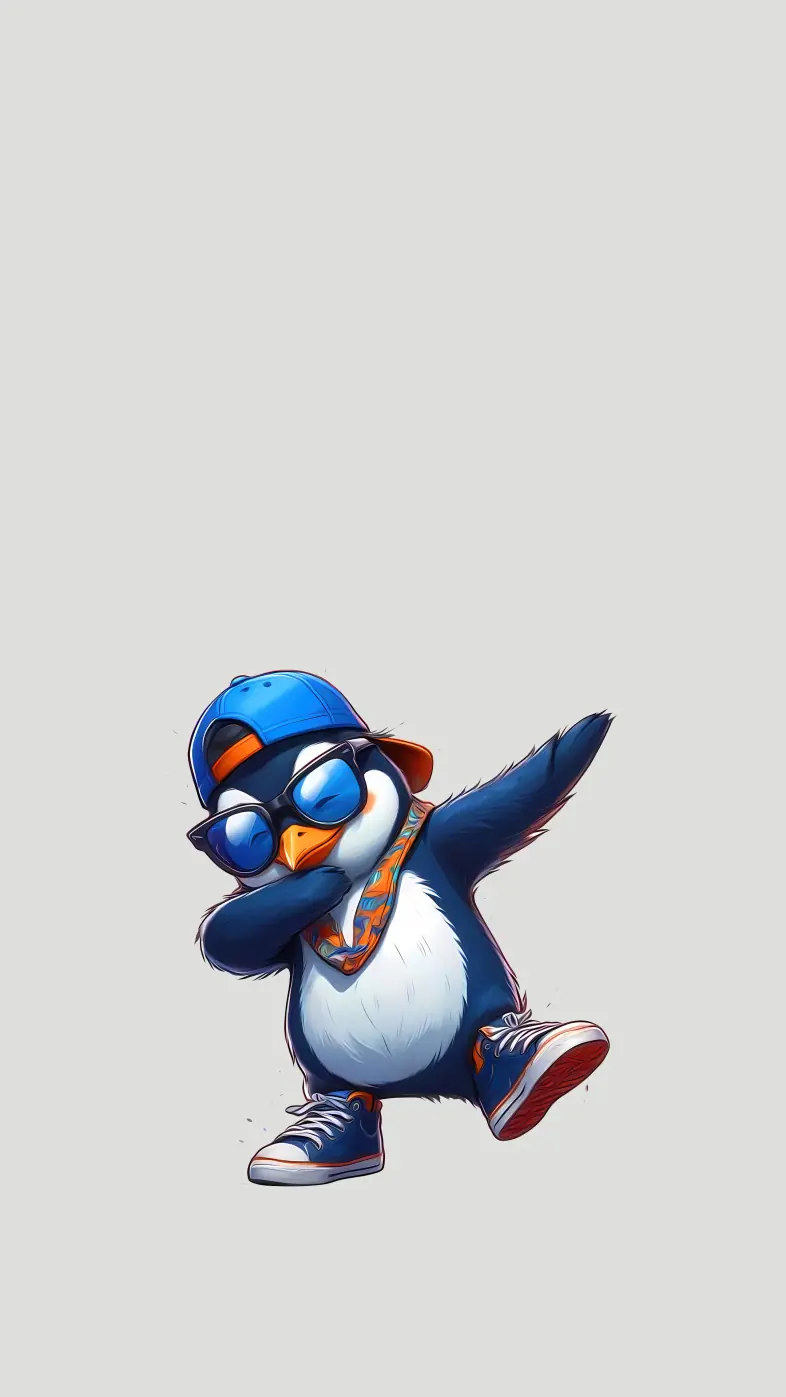 cute stylish penguin  wallpaper
