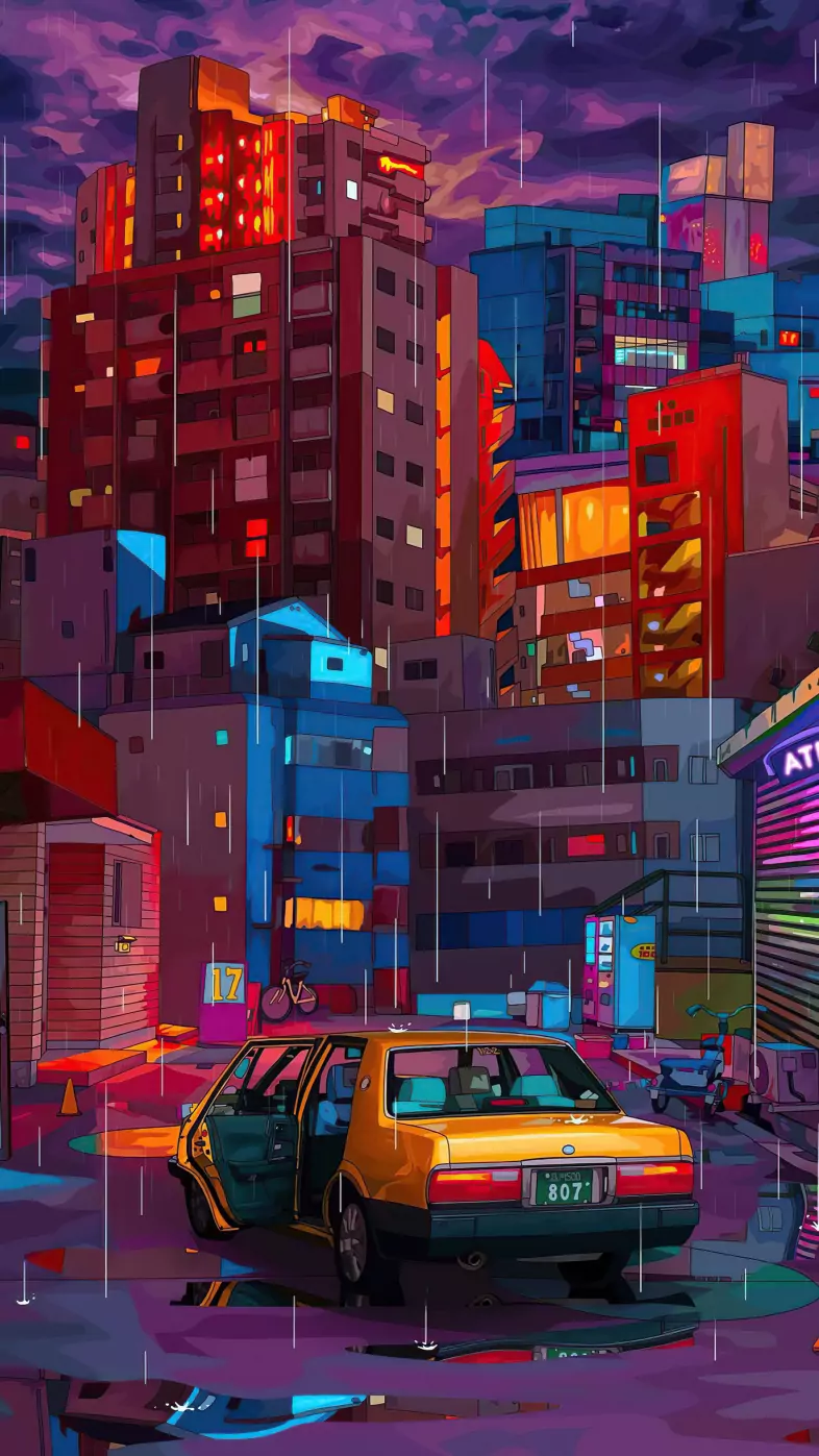 cyber city crypto art wallpaper