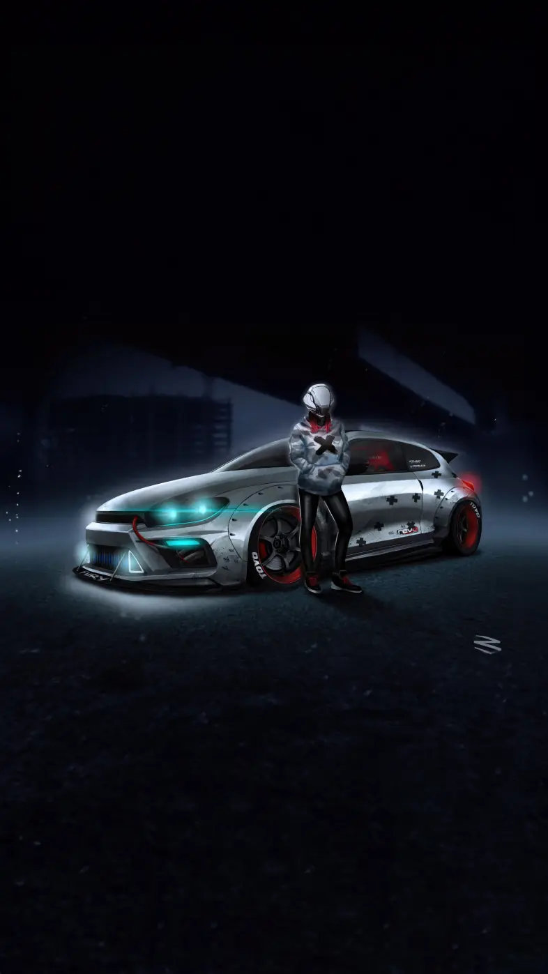 cyber street racer gaming wallpaper