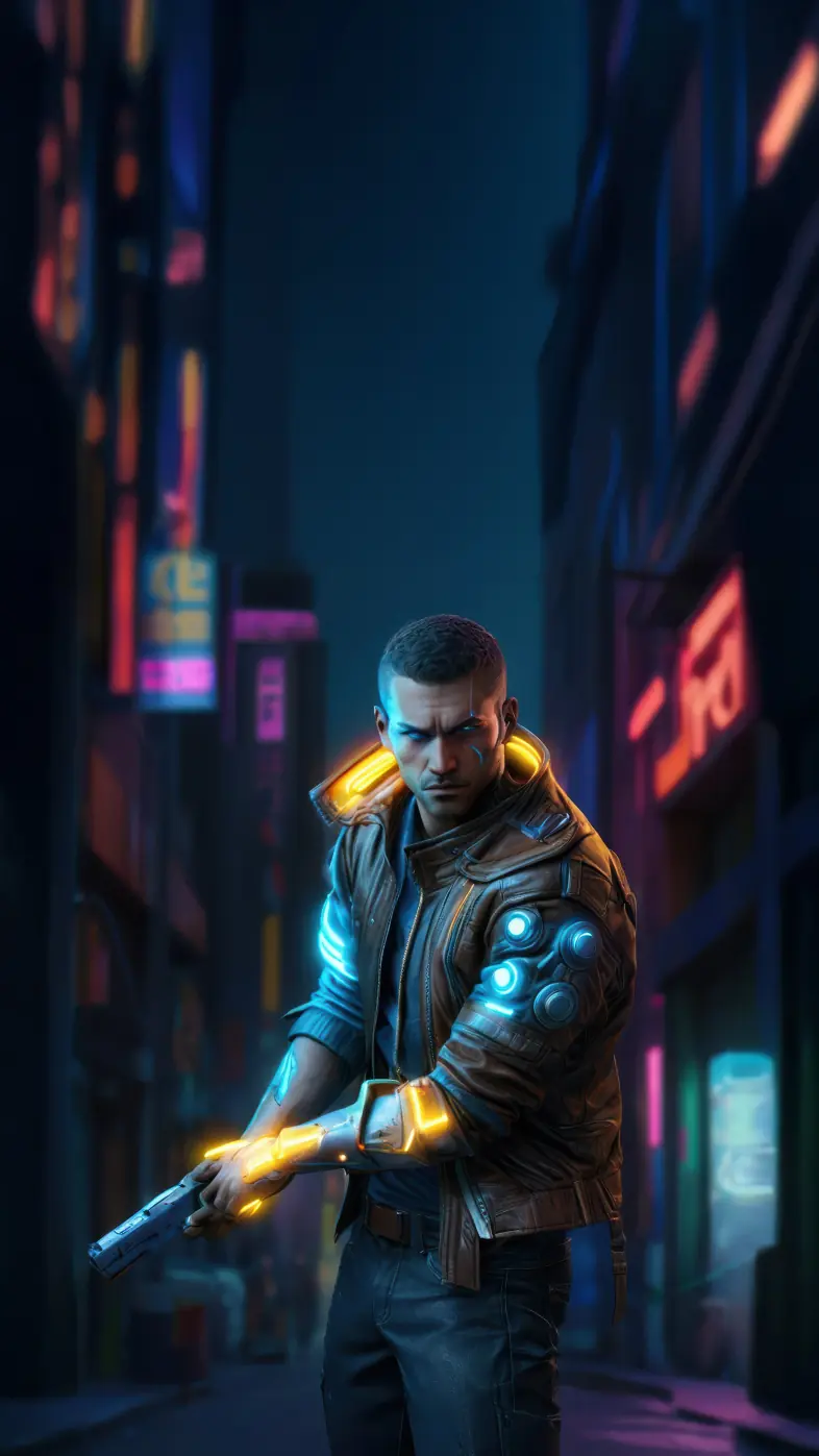 cyber v cyberpunk 2077 game wallpaper