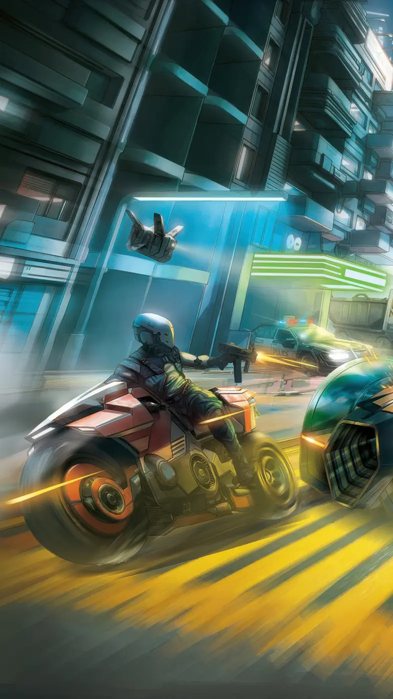 cyberpunk 2077 bike car race game wallpaper