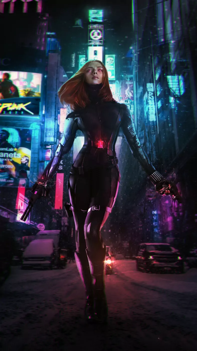 cyberpunk 2077 black widow game wallpaper