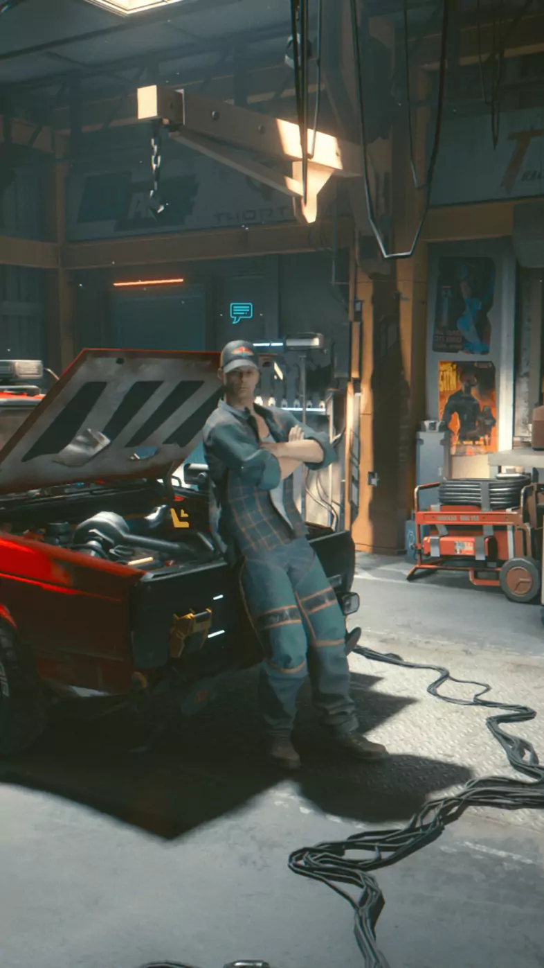 cyberpunk 2077 garage wallpaper