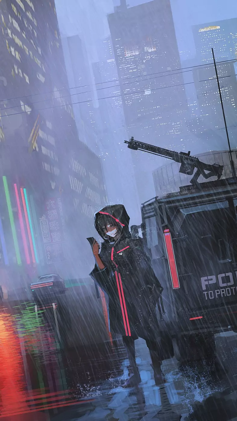 cyberpunk anime girl wallpaper