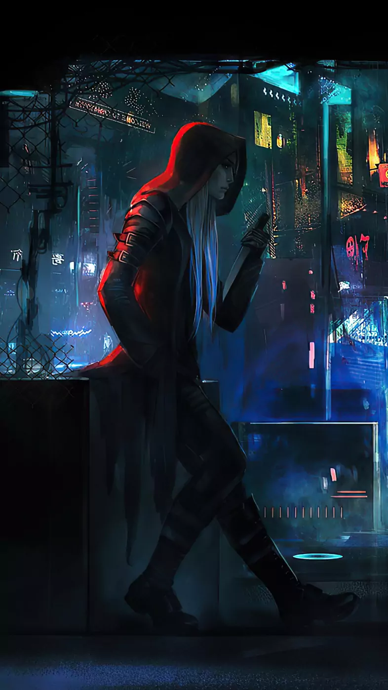 cyberpunk dagger girl wallpaper