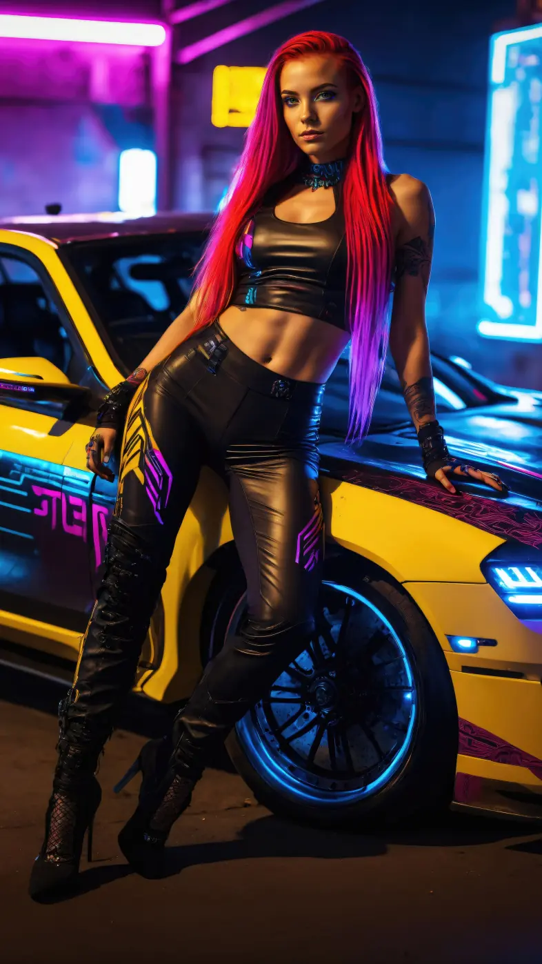 cyberpunk girl scifi wallpaper