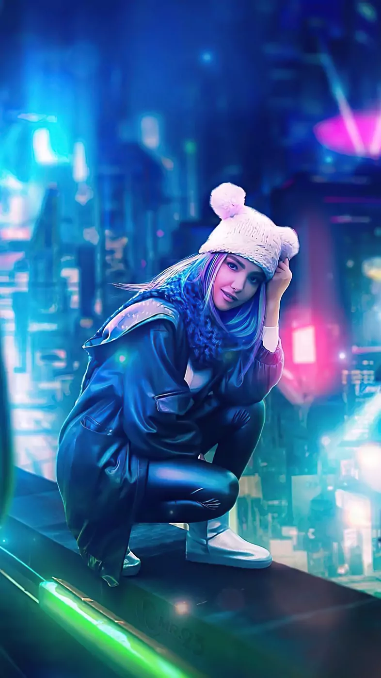 cyberpunk girl winter is coming wallpaper