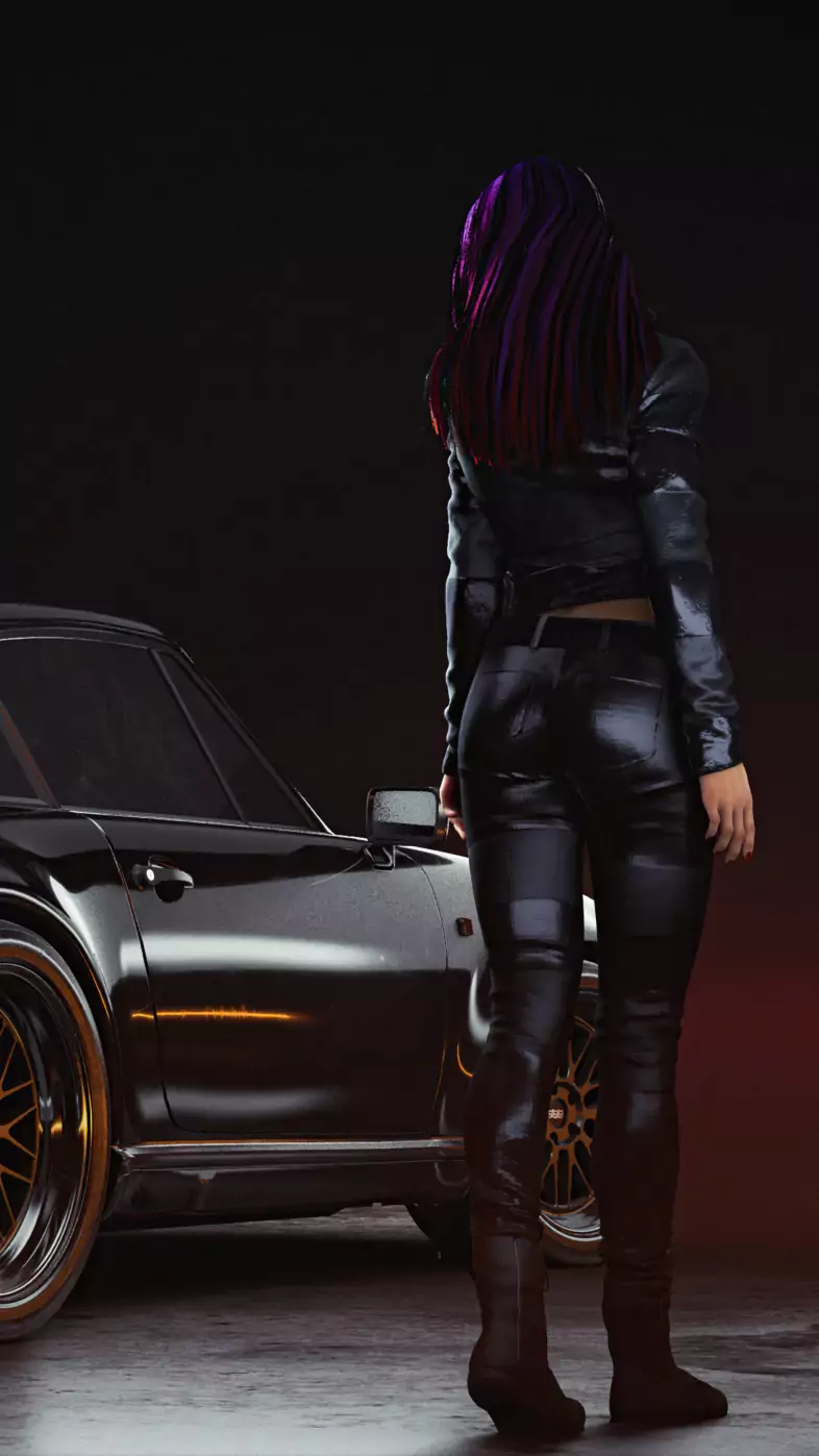 cyberpunk porsche 930 wallpaper