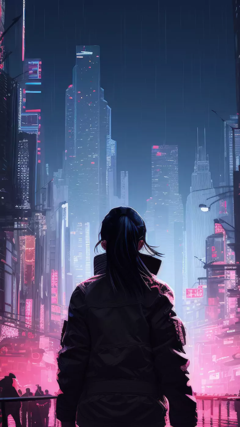 cyberpunk scifi girl wallpaper