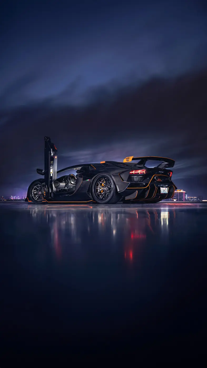 dark lamborghini aventador car wallpaper