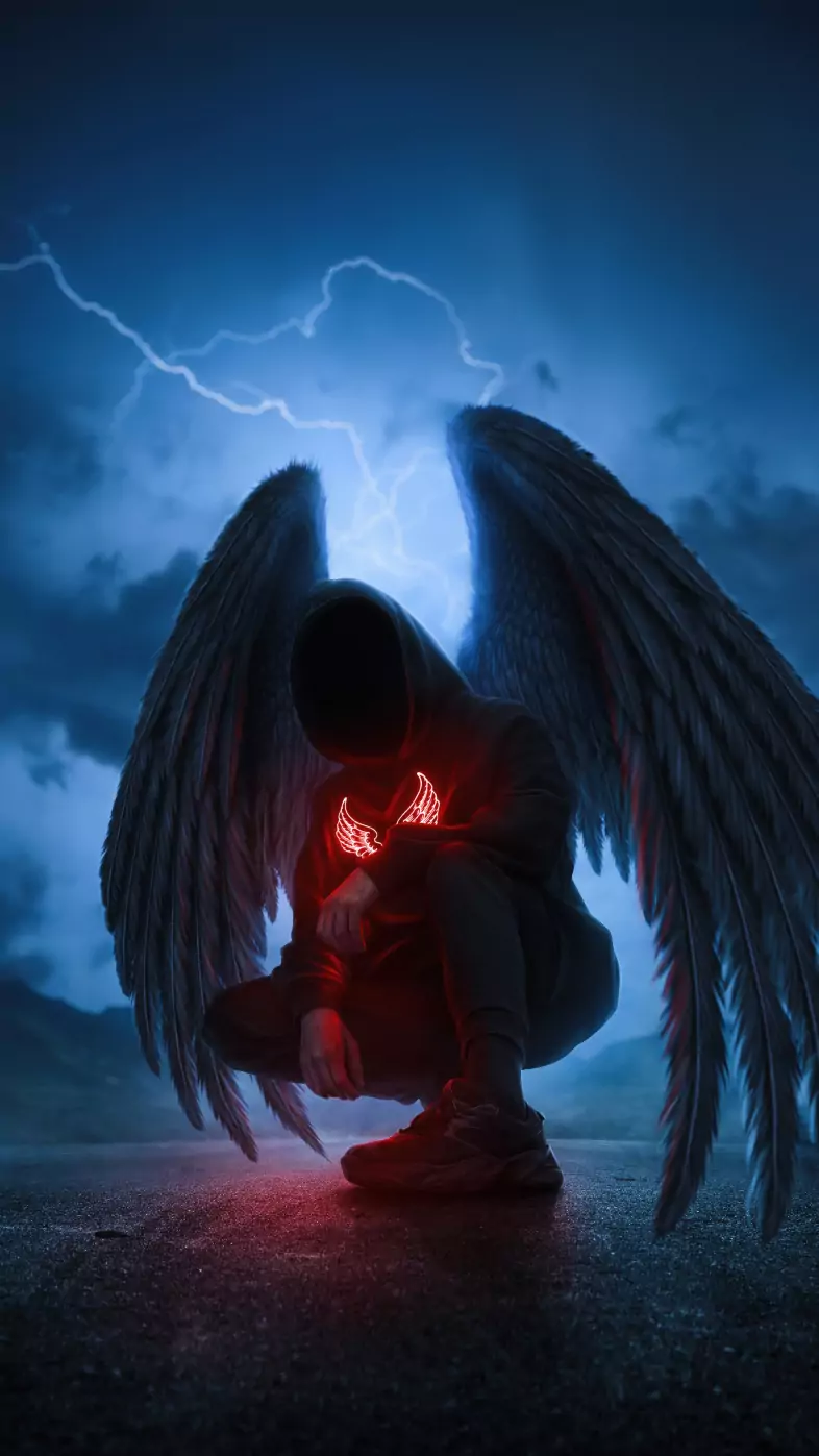 dark life angel boy  wallpaper
