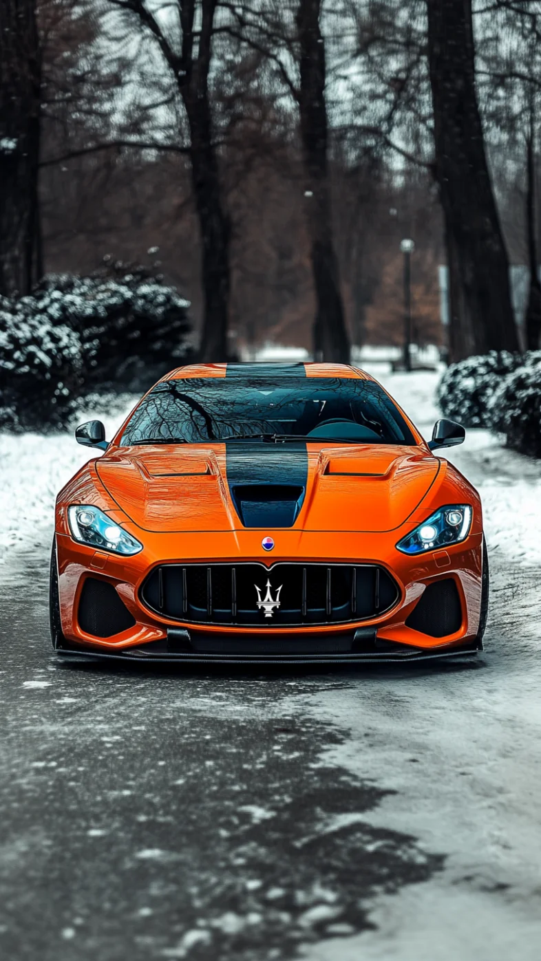 dark orange maserati car wallpaper