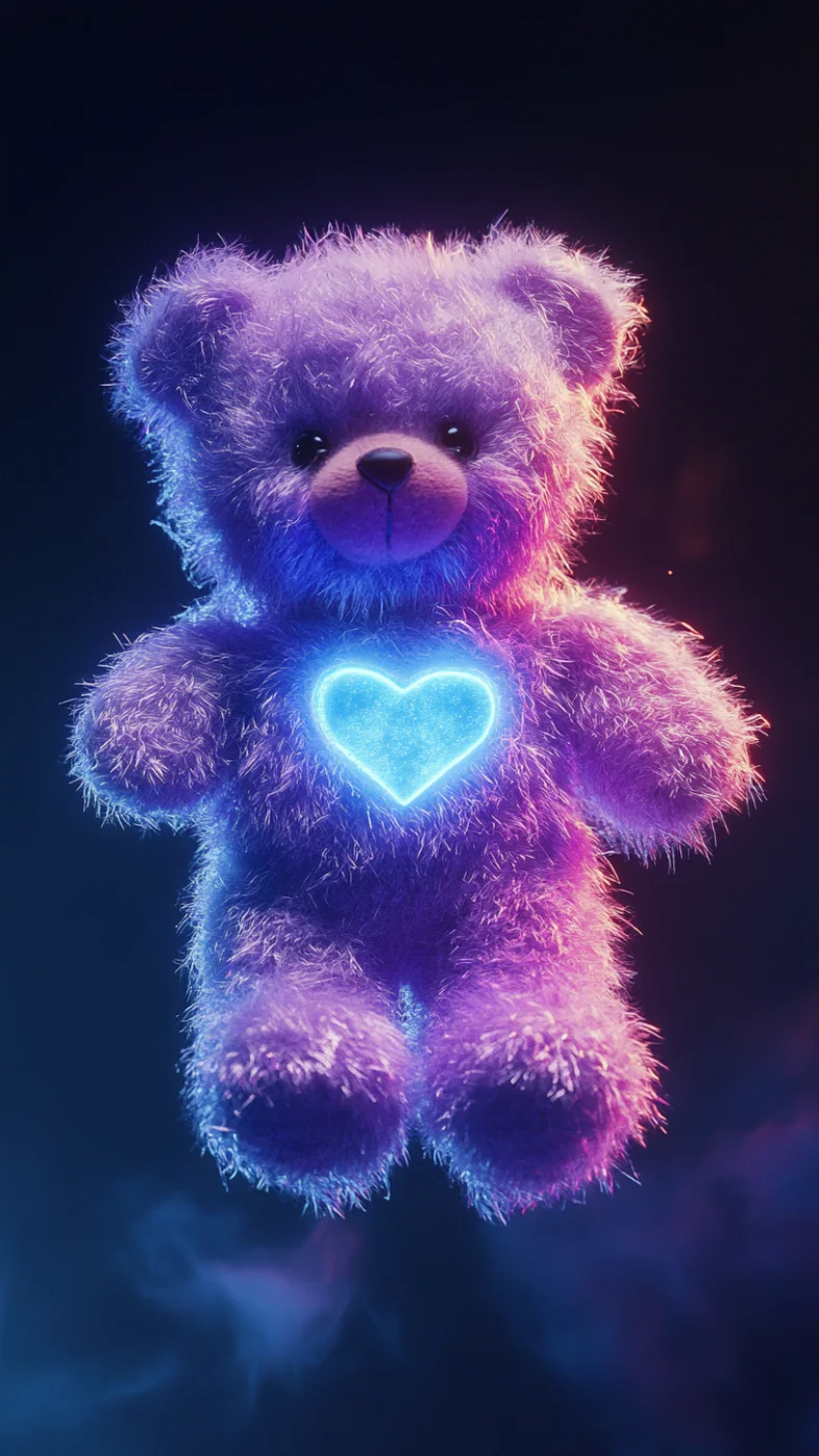 dark purple colored cute teddy wallpaper