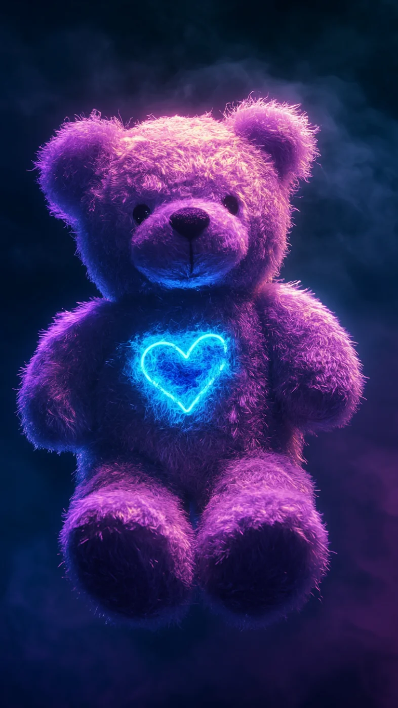 dark purple colored cute teddy wallpaper