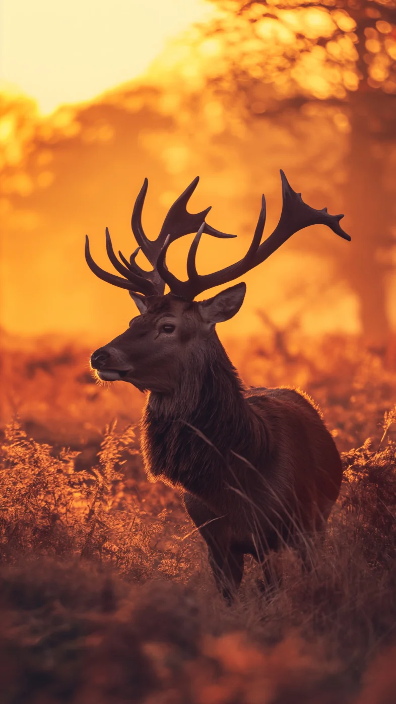 deer at sunrise wallpaper