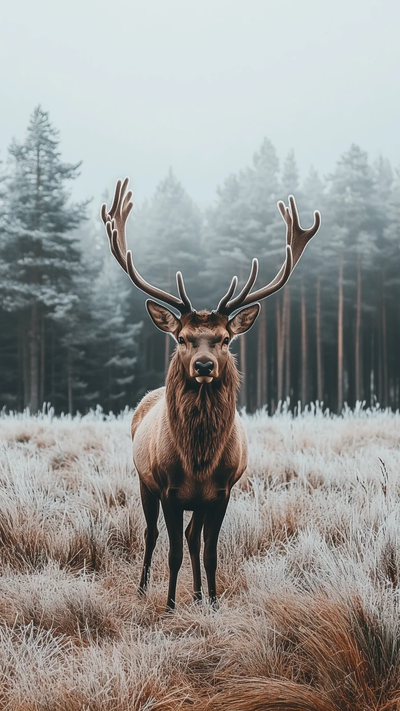 deer forest minimal wallpaper