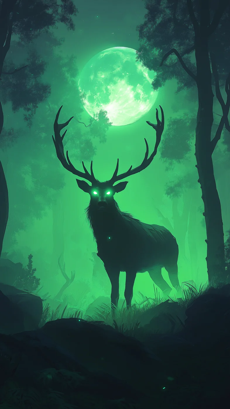 deer forest minimal wallpaper