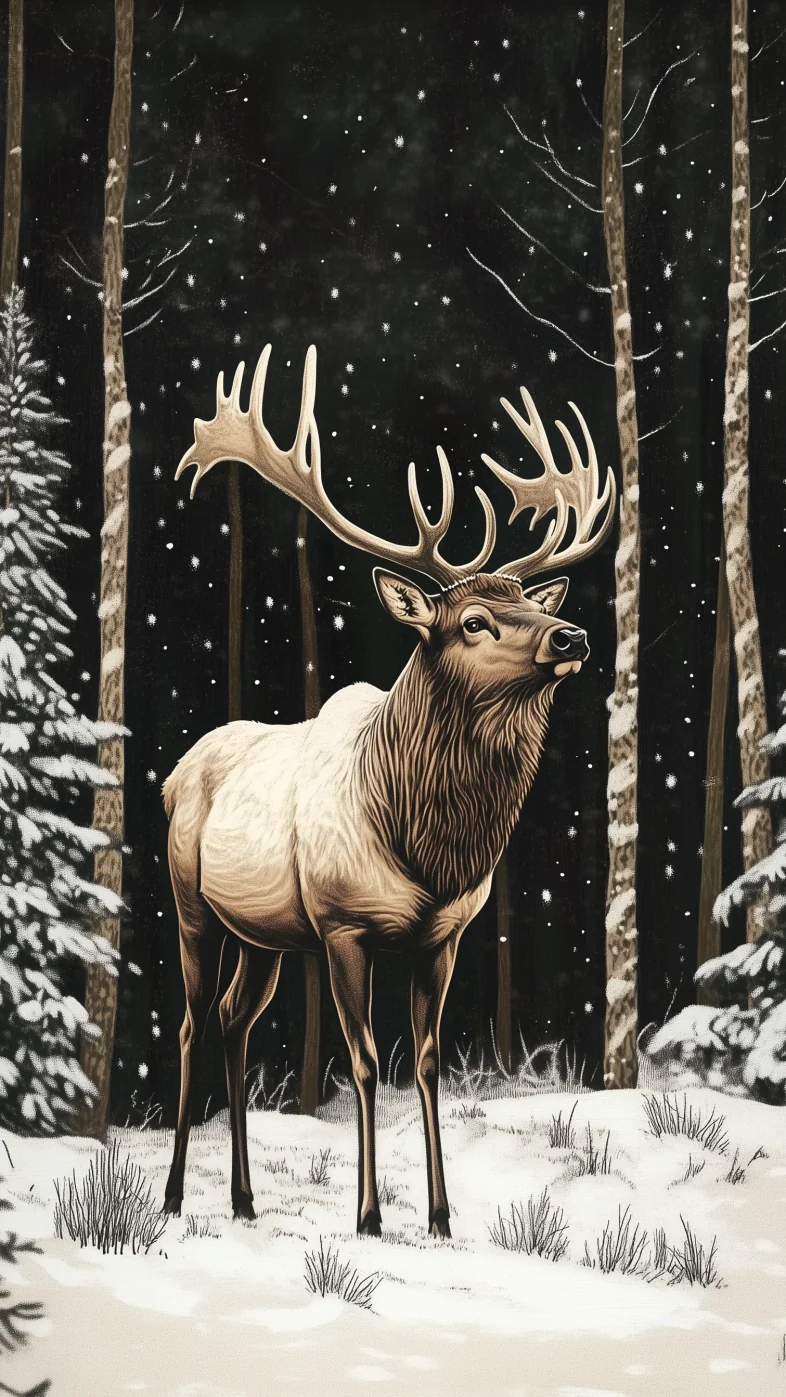 deer forest minimal wallpaper
