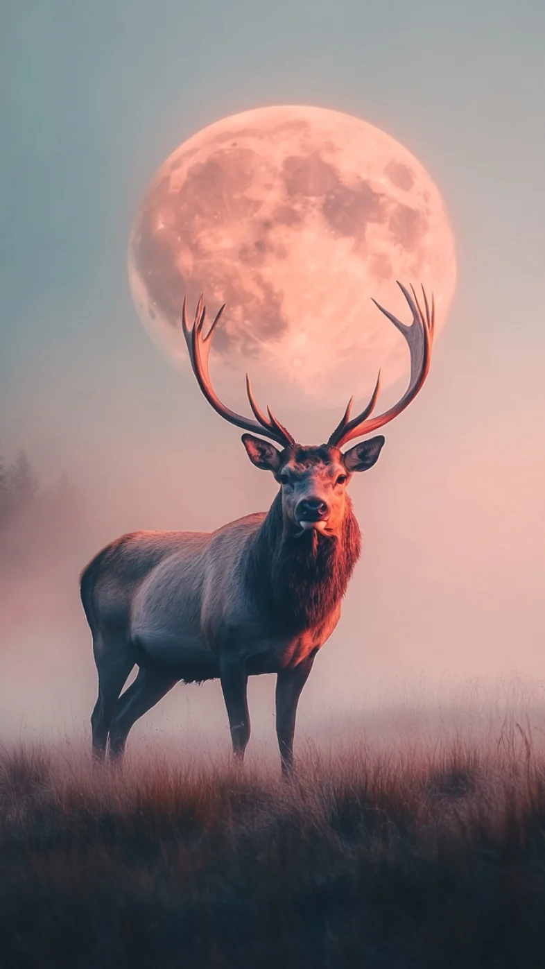 deer forest minimal wallpaper