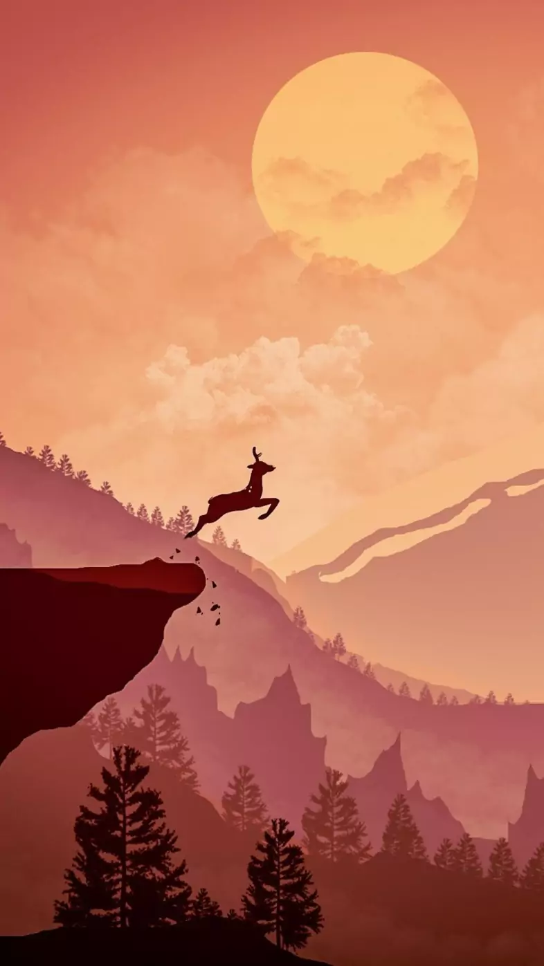 deer jumping wallpaper