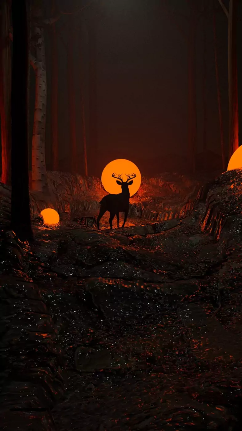 digital deer wallpaper
