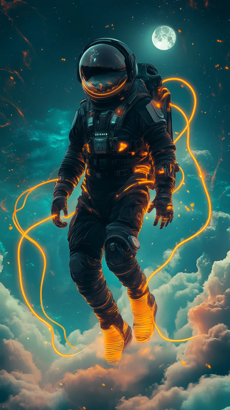 digital painting of an astronaut wallpaper