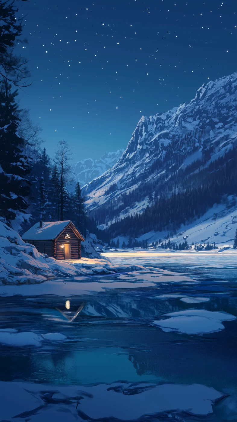 digital painting small wooden wallpaper