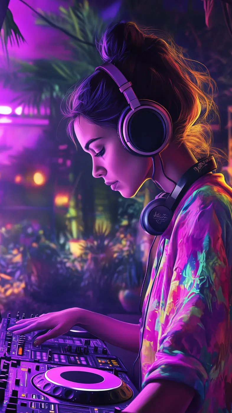 dj music girl wallpaper