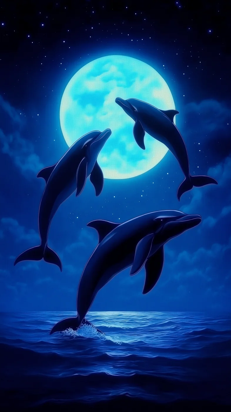 dolphin dark blue background wallpaper