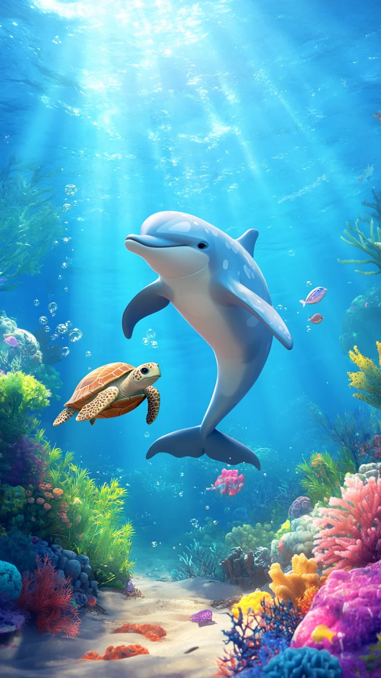 dolphins in water wallpaper