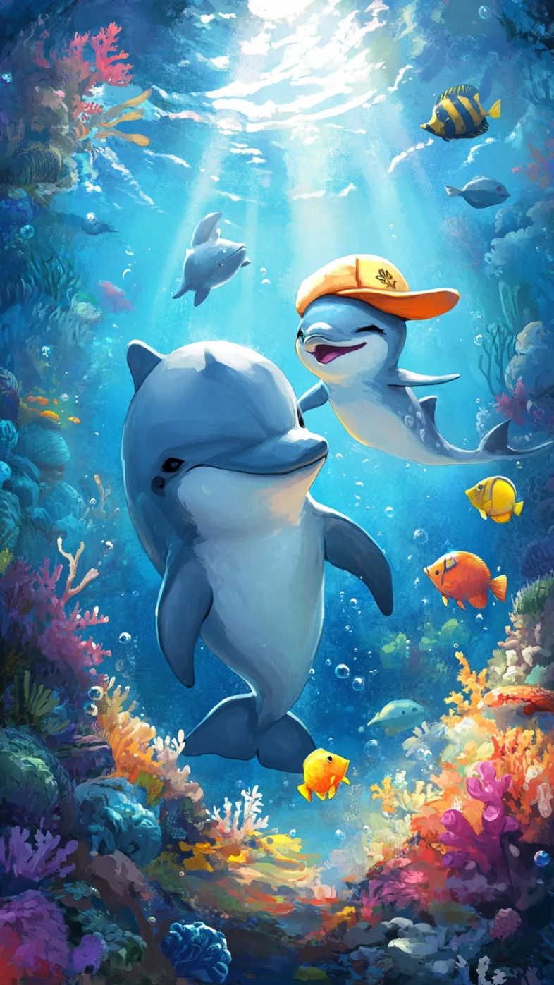 dolphins in water wallpaper