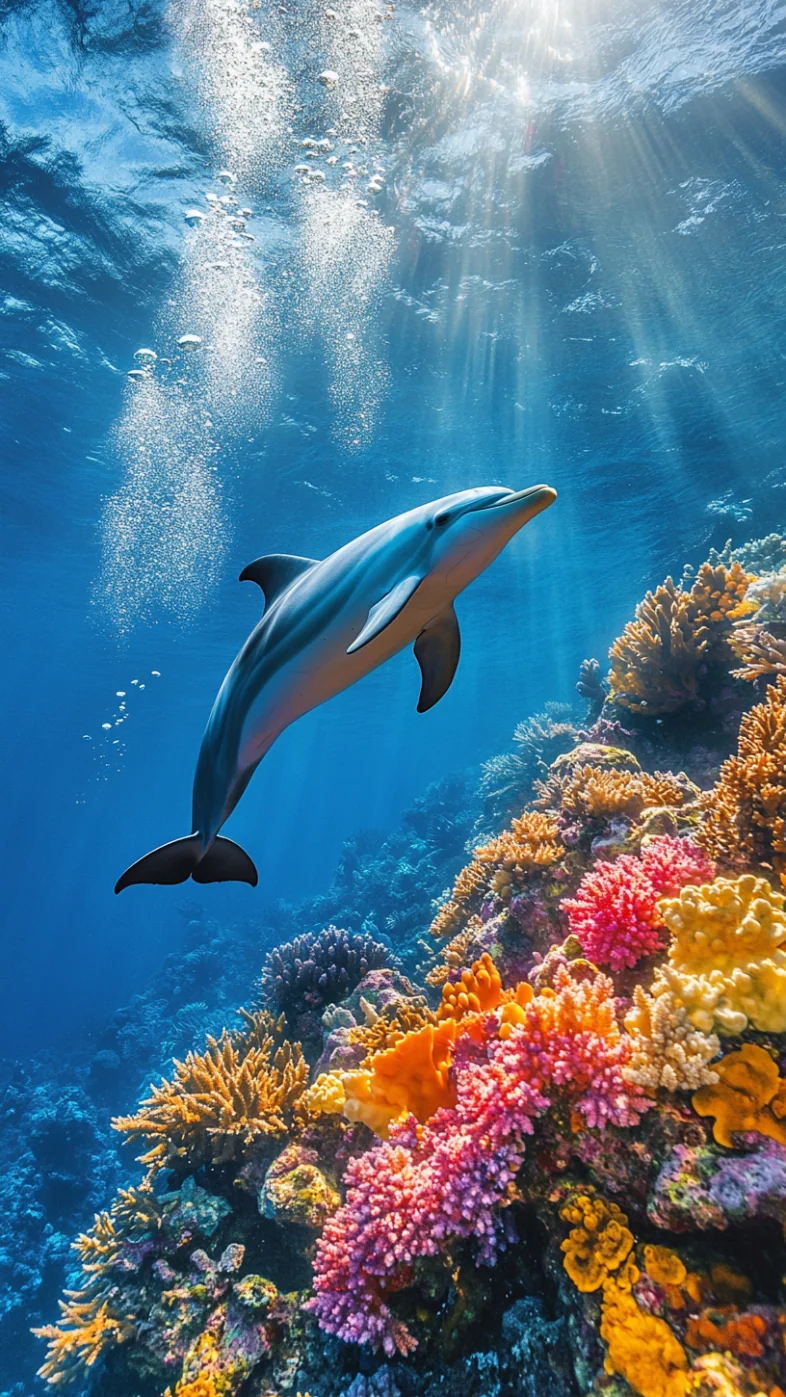 dolphins in water wallpaper