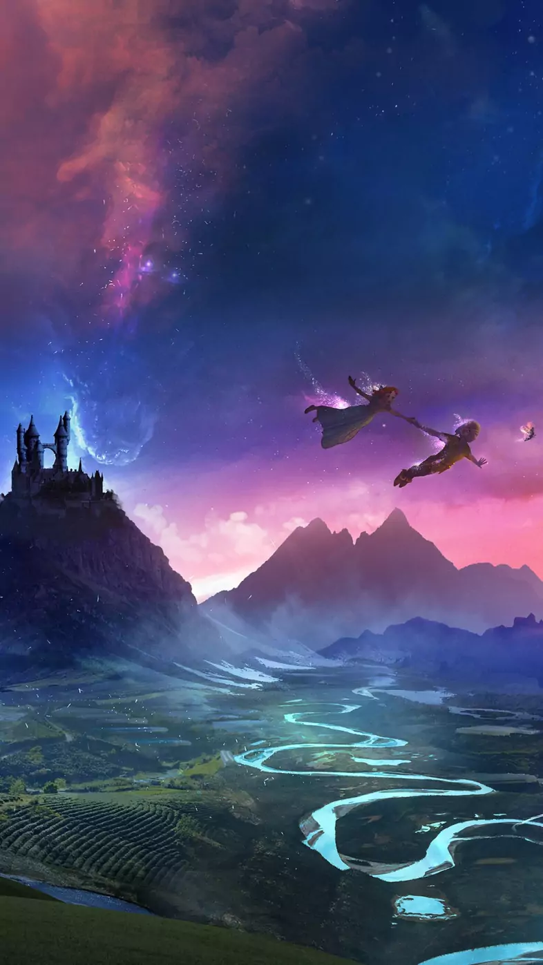 dream flying together mountains wallpaper