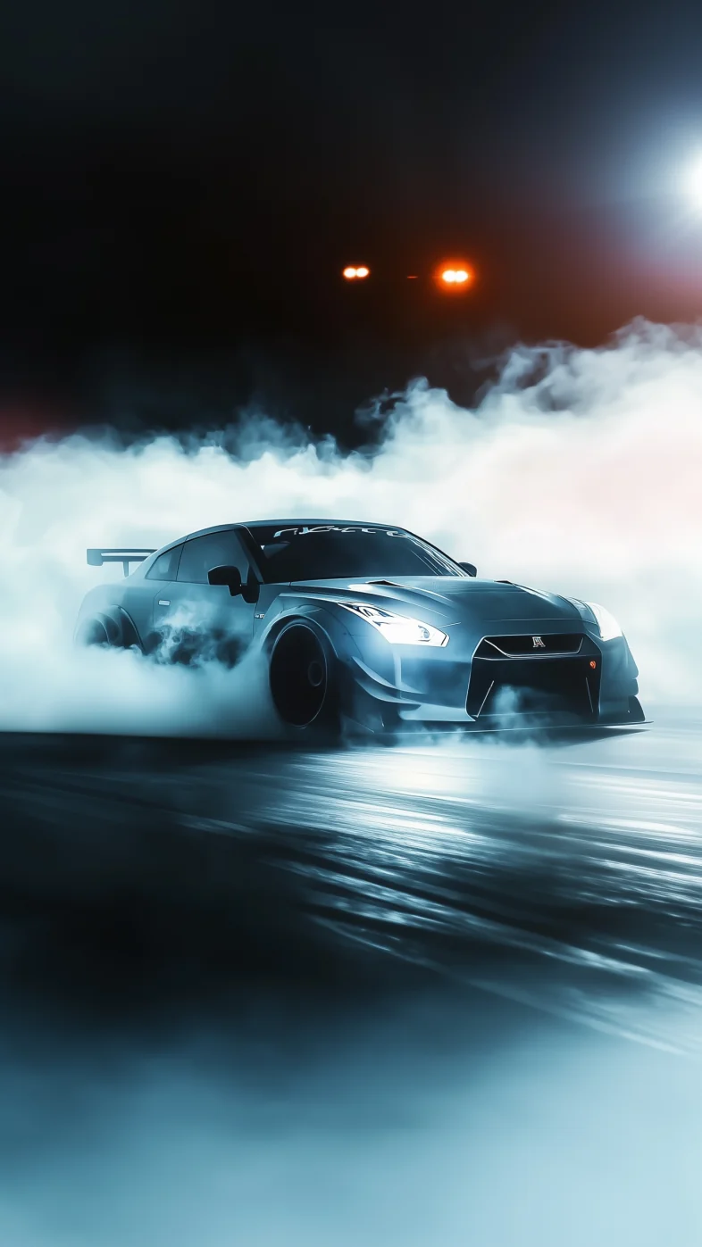 drifting car in smoke wallpaper