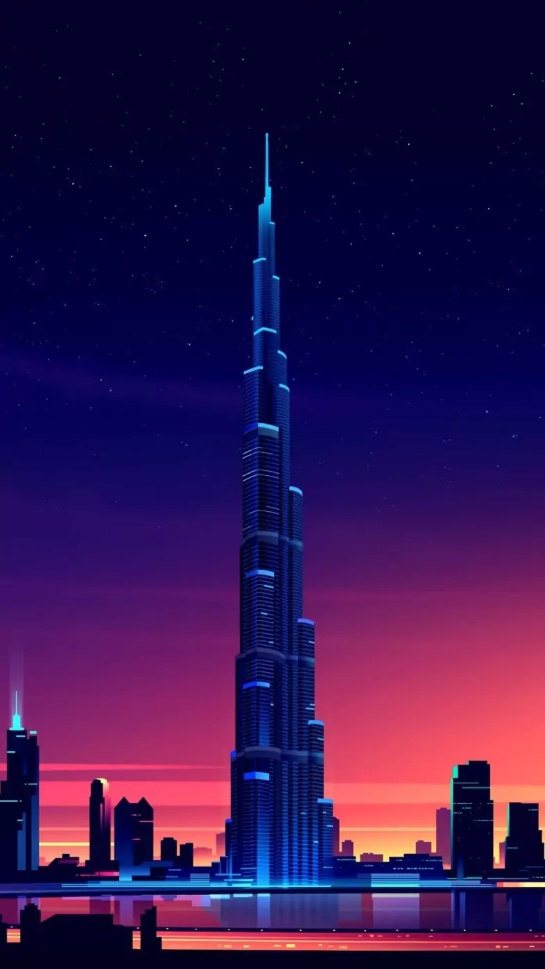 dubai-burj khalifa minimalist wallpaper