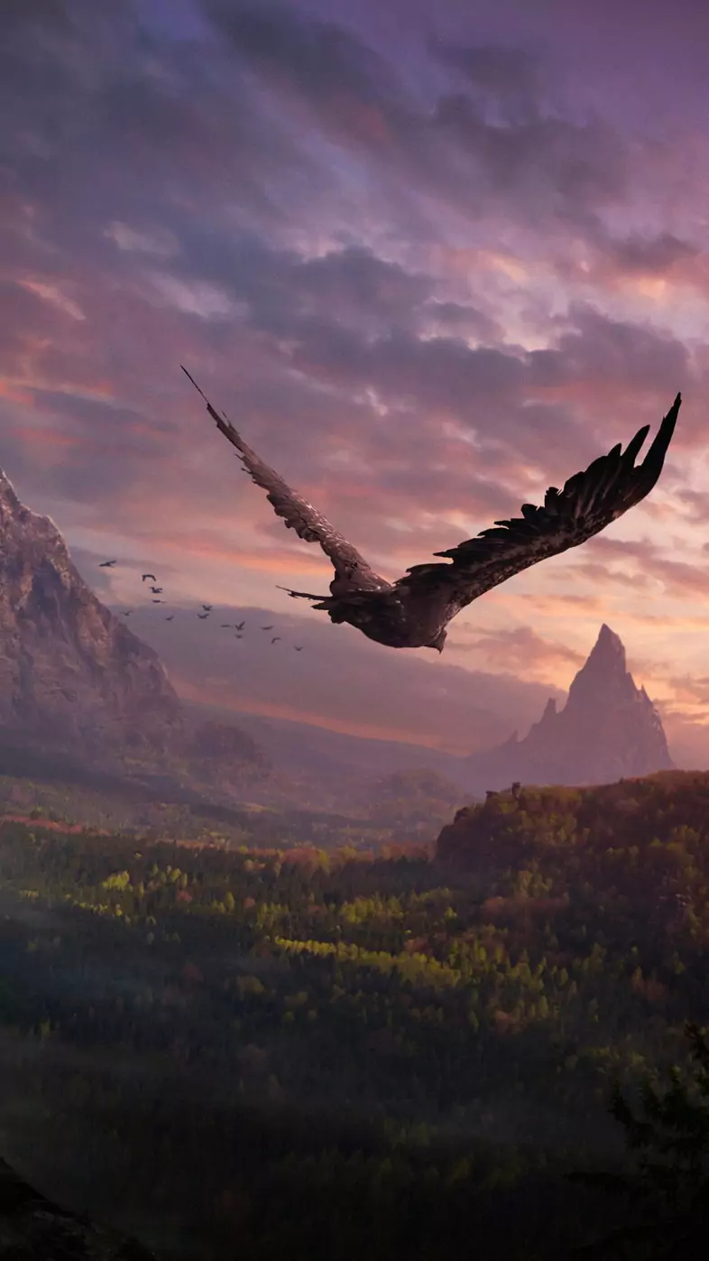 eagle falling wallpaper