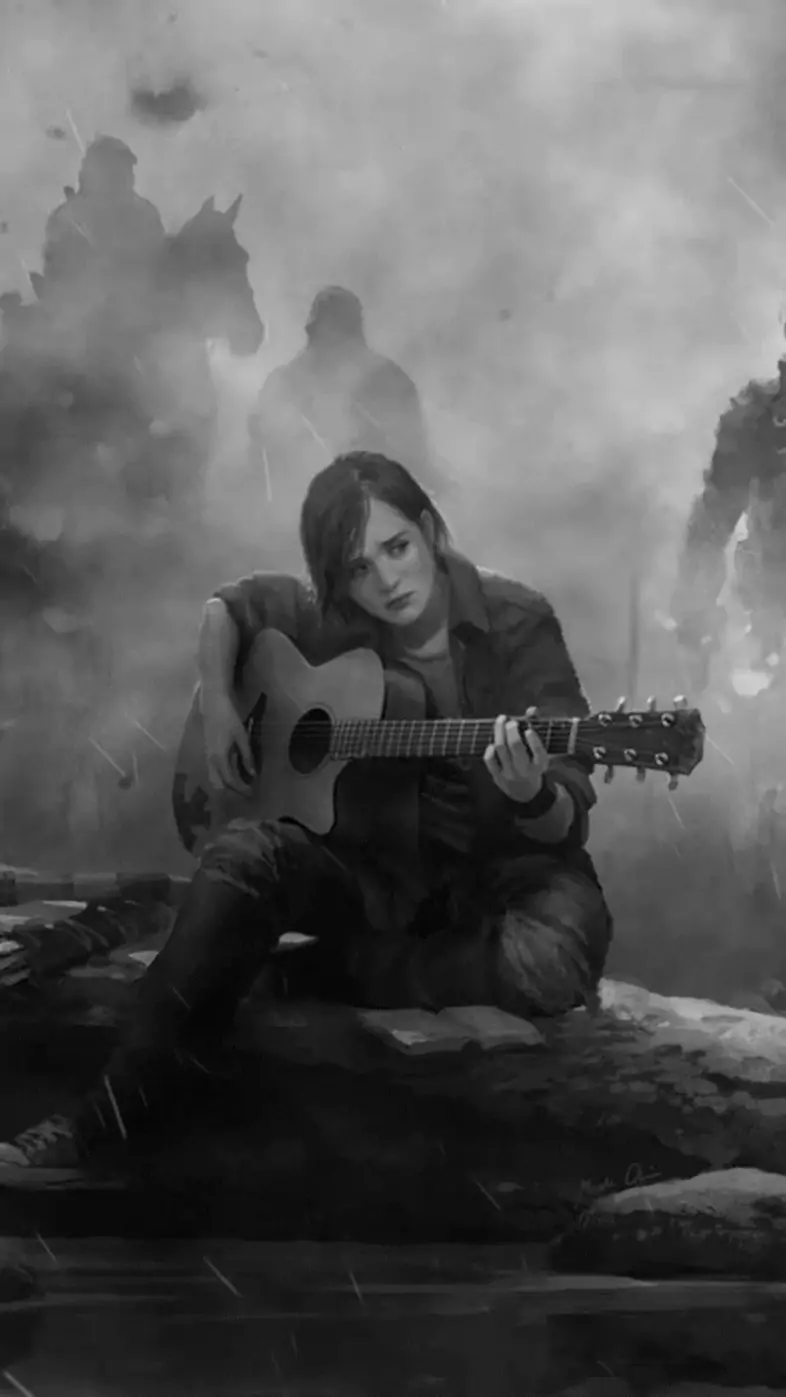 ellie the last of us guitar wallpaper