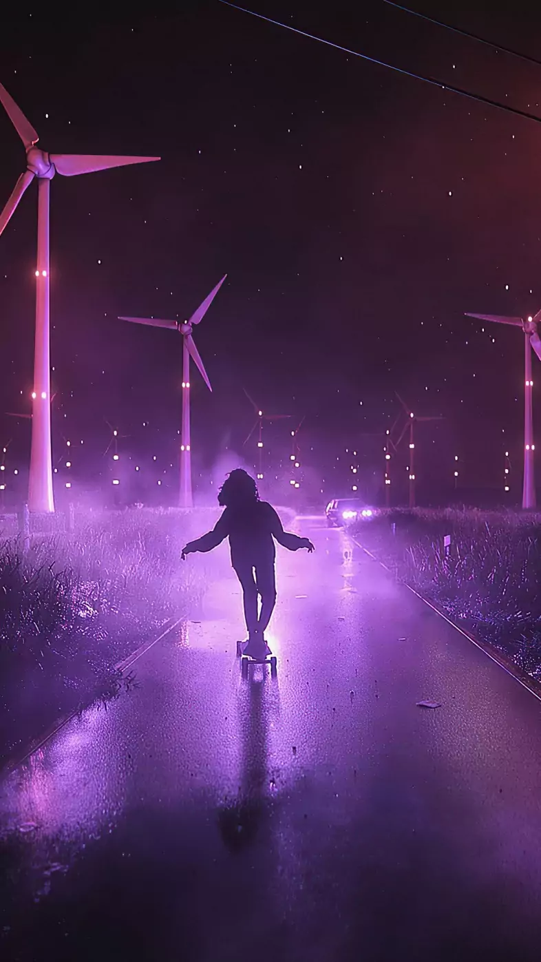 endless open night skating wallpaper