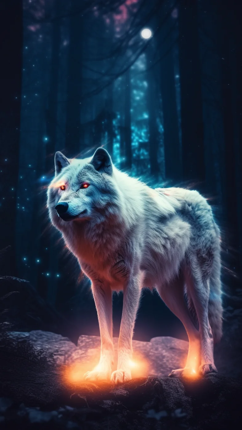 equipeiurimeira magic wolf in the night wallpaper