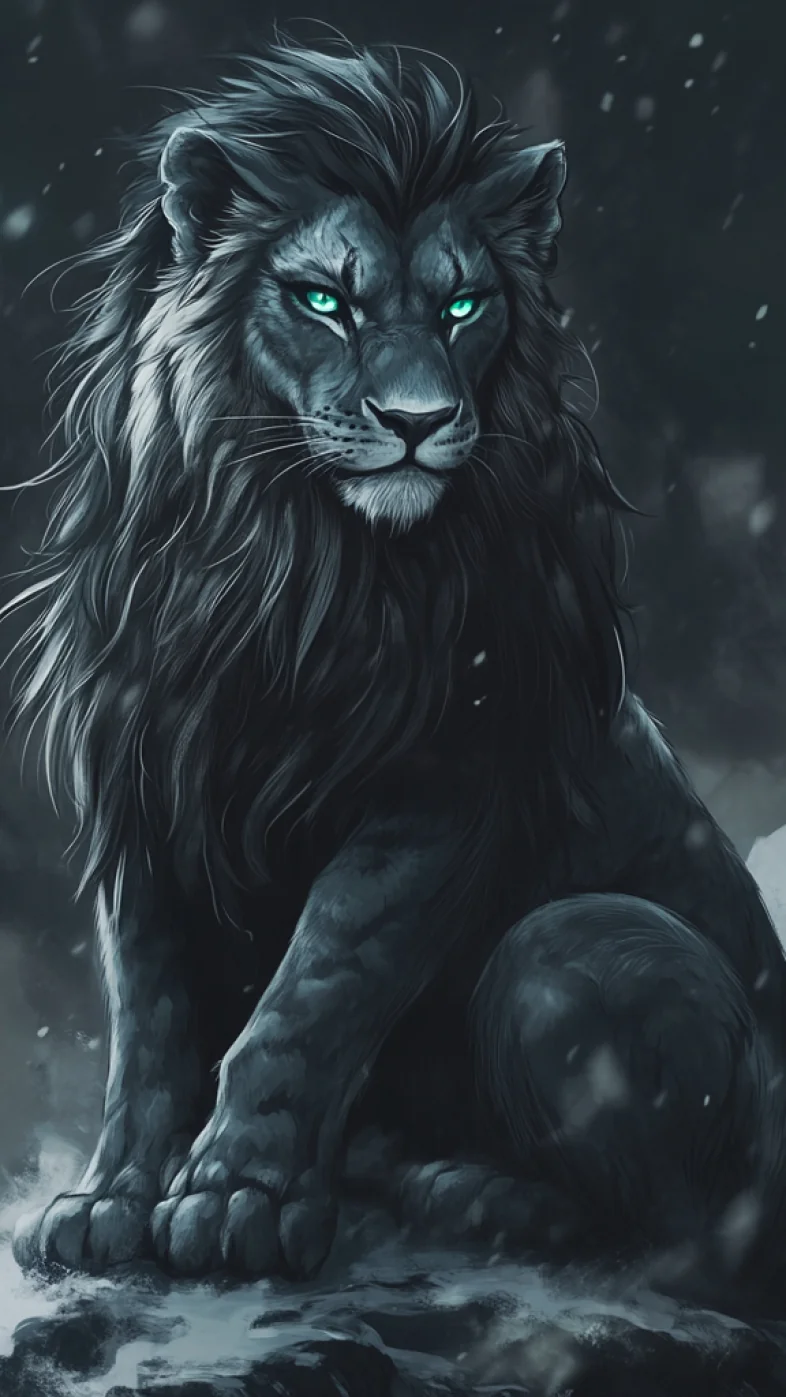 fantasy animal Dark gray lion wallpaper