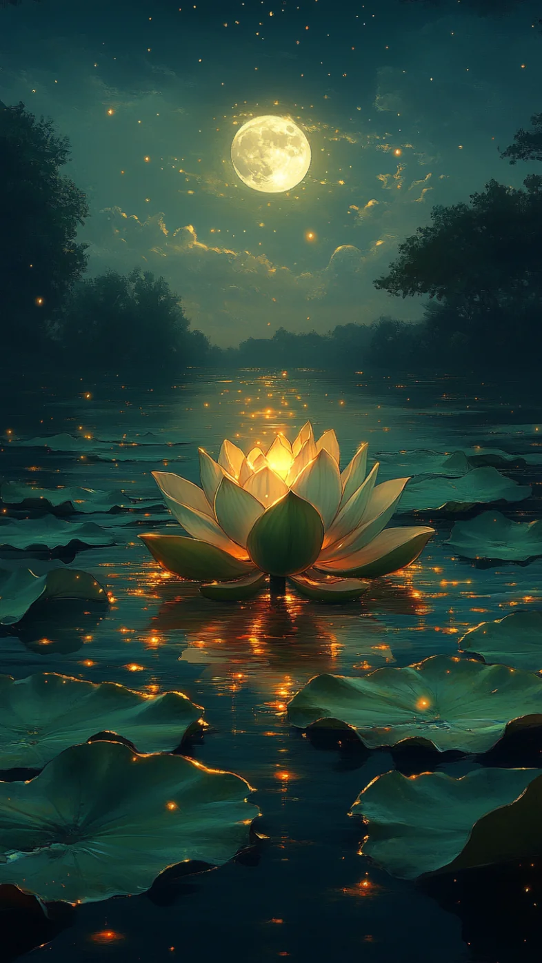 fantasy illustration lotus wallpaper