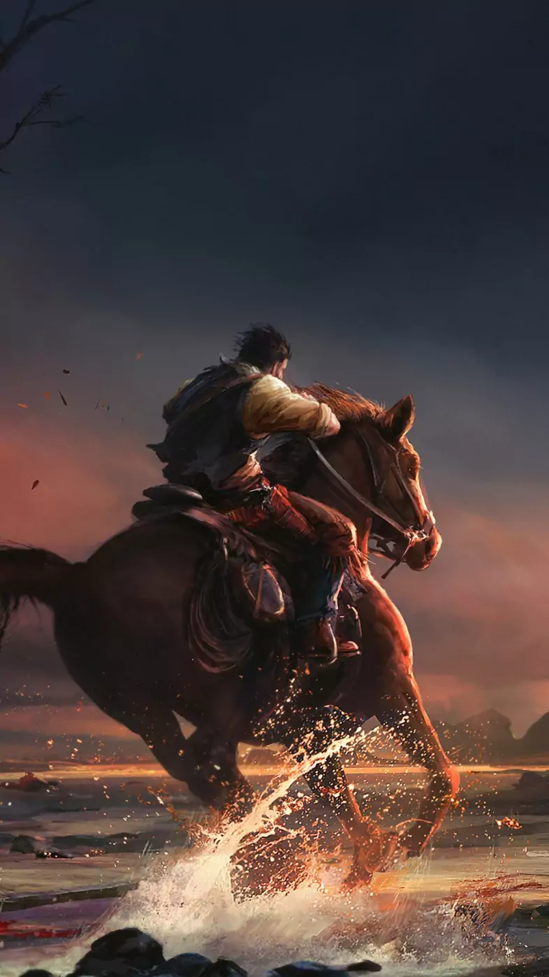 fantasy men horse wallpaper