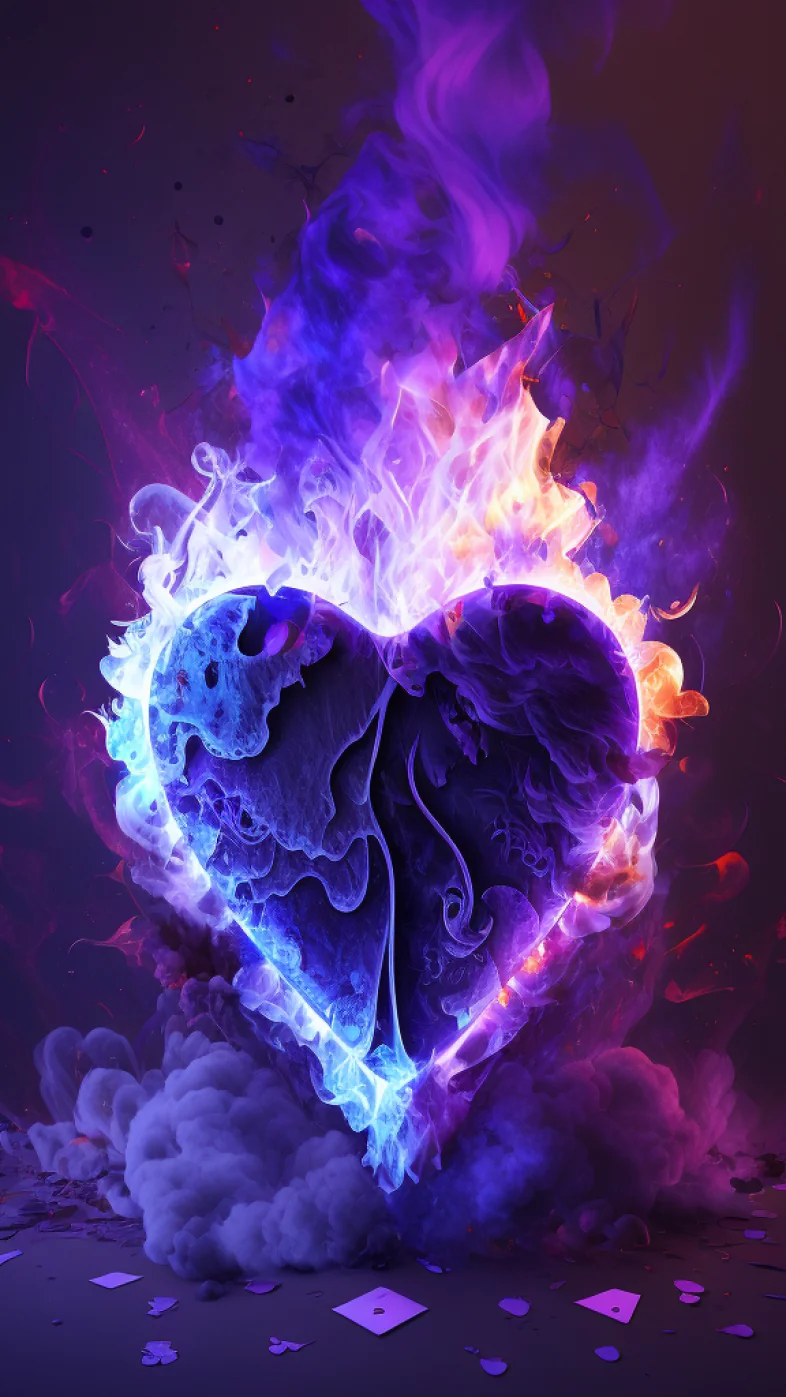 fire heart poker card wallpaper