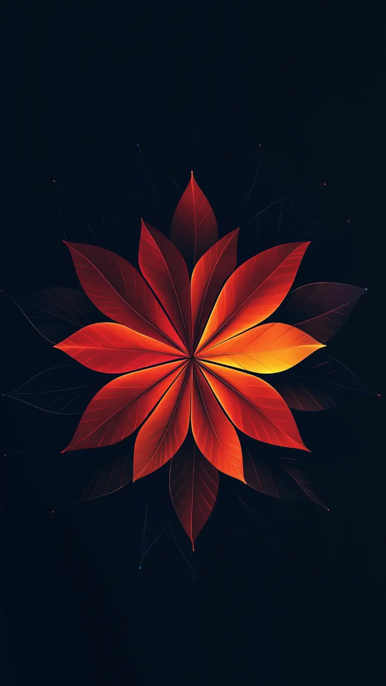 flower leaves petals dark wallpaper