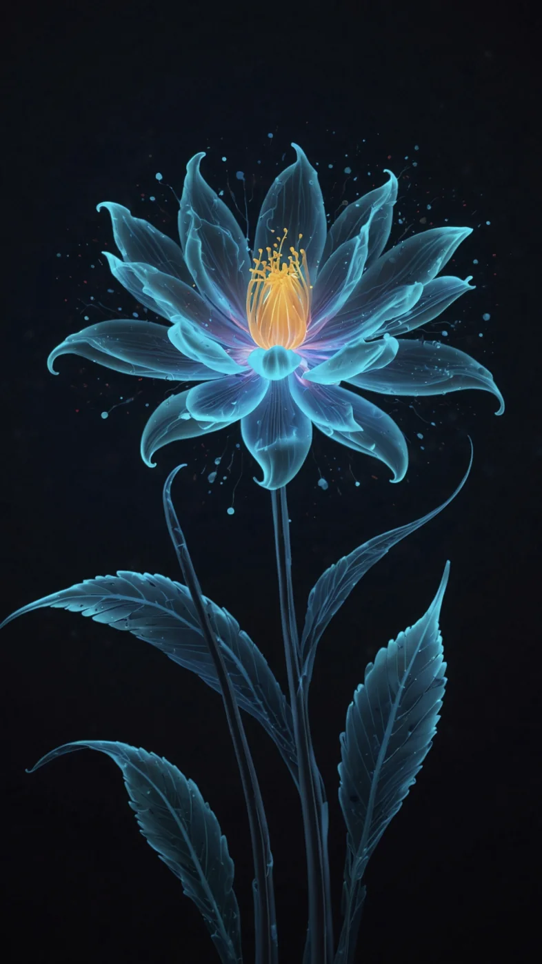 flower petals glow plant blue wallpaper