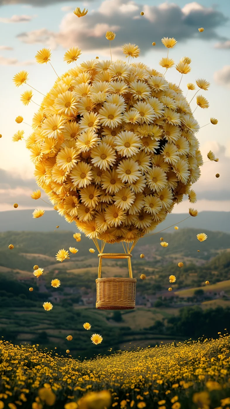  flowers field yellow art  wallpaper