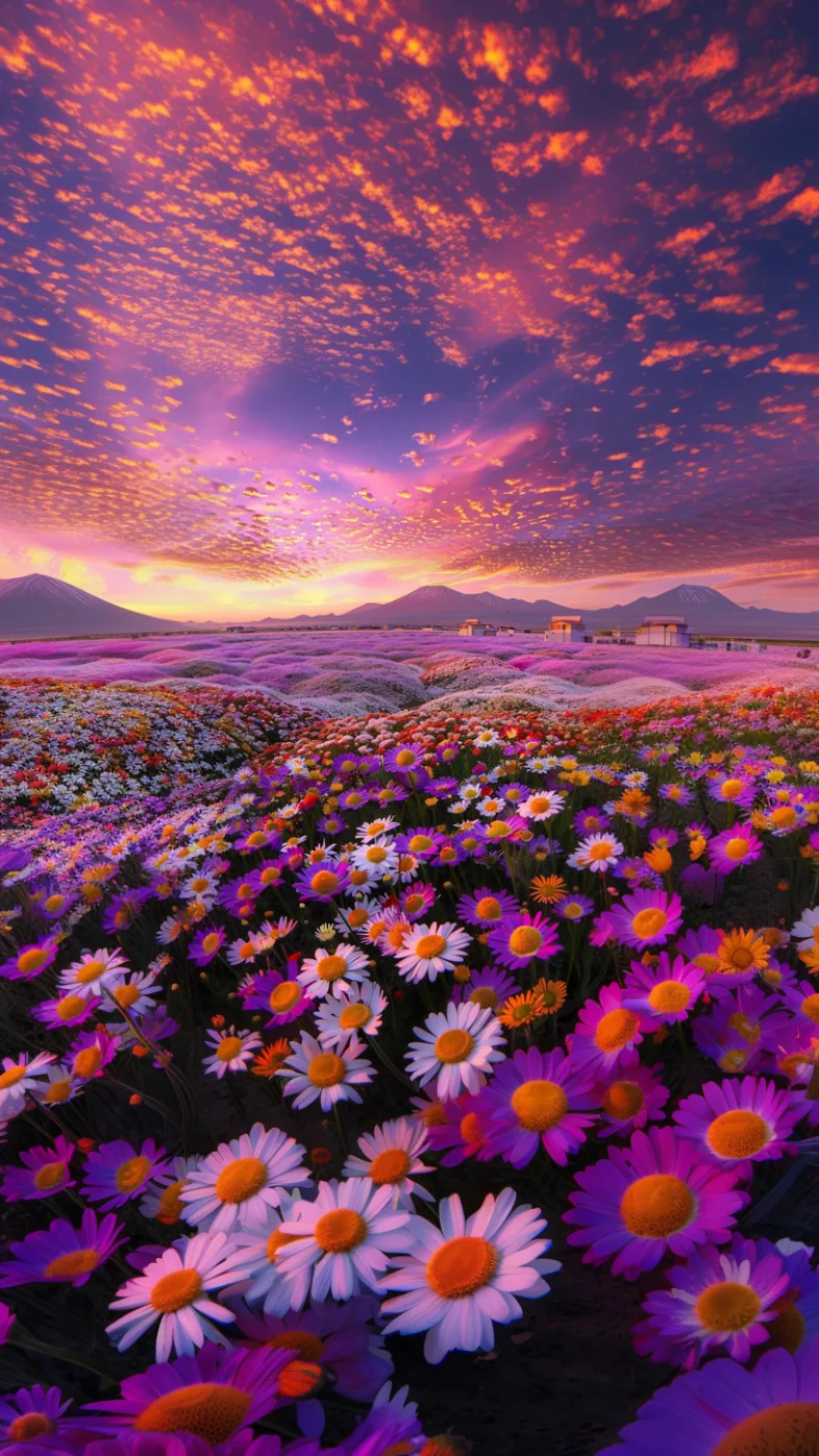 flowers in the desert a purple wallpaper
