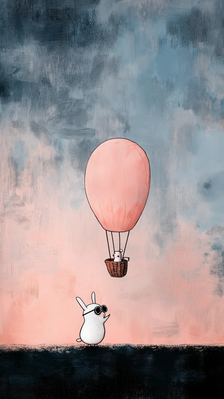 fluffy bunny hot air wallpaper